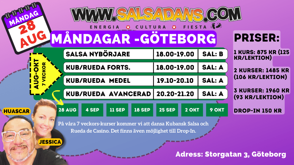 Fasta kurser start 28 aug